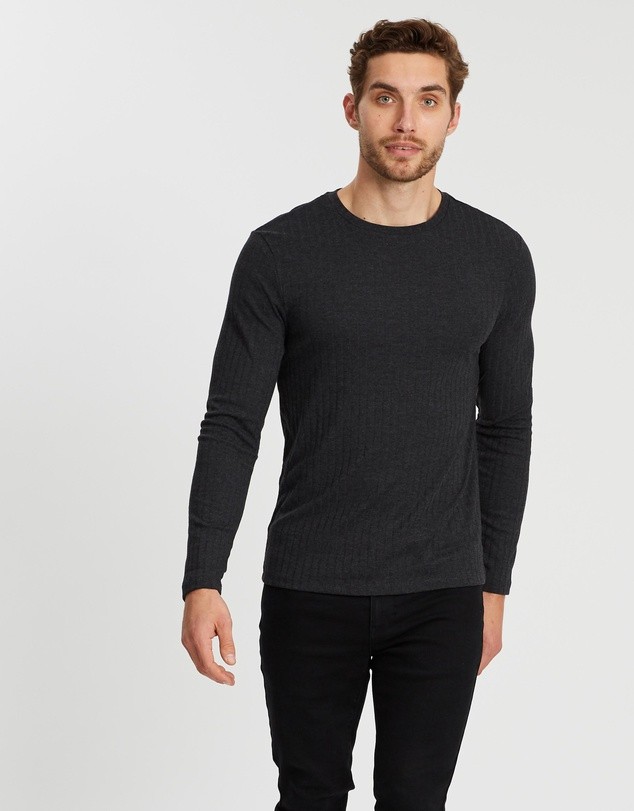 Rib T-shirt Charcoal | Menco